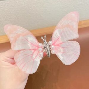 Pink butterfly hair clip