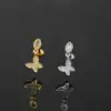 Wholesale 1 Piece Simple Style Classic Style Geometric Butterfly Inlay Copper Zircon Ear Studs
