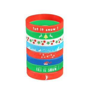 8 Pack Christmas Silicone Wristbands