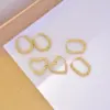 304 Stainless Steel Geometric Water Droplets Heart Shape PVD Coated 18K Real Gold Plated 18K Gold Simple Style Waterproof Non Tarnish Gold Hoop Earrings