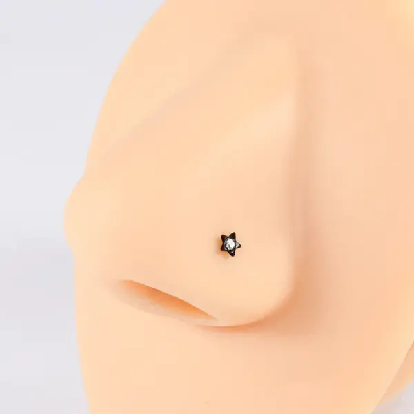 Wholesale 1 Piece Nose Rings & Studs Casual Rock Tropical Star Moon Heart Shape 304 Stainless Steel Polishing Plating Inlay Zircon 18K Gold Plated Ear Cartilage Rings & Studs Nose Rings & Studs Nose Pin