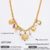 Wholesale PVD Coated Real Gold Plated Star Heart Shape 304 Stainless Steel Modern Style Classic Style Waterproof Non Tarnish 304 Stainless Steel Lobster Trigger Clasp Closure Pendant Necklace