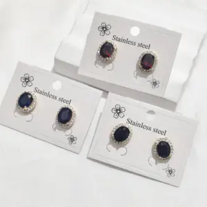 Wholesale Copper Crystal Inlaid Diamond High-end Earrings For Shopping And Banquets