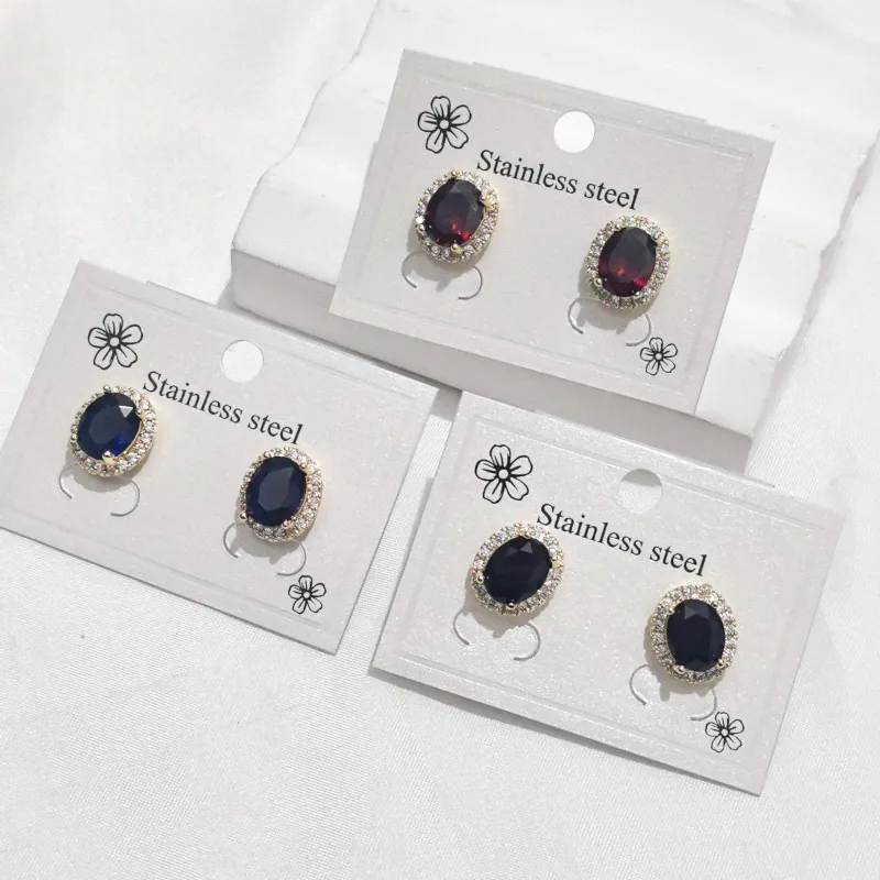 Wholesale Copper Crystal Inlaid Diamond High-end Earrings For Shopping And Banquets