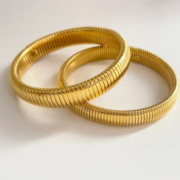 Wholesale Hip-hop Solid Color Stainless Steel Plating Bangle