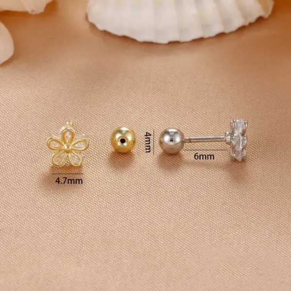 1 Piece Simple Style Classic Style Star Heart Shape Plating 304 Stainless Steel Copper Small Stud Earrings