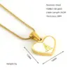 Wholesale PVD Coated 18K Gold Plated Heart Shape 304 Stainless Steel Cute Waterproof Non Tarnish 304 Stainless Steel Pendant Necklace