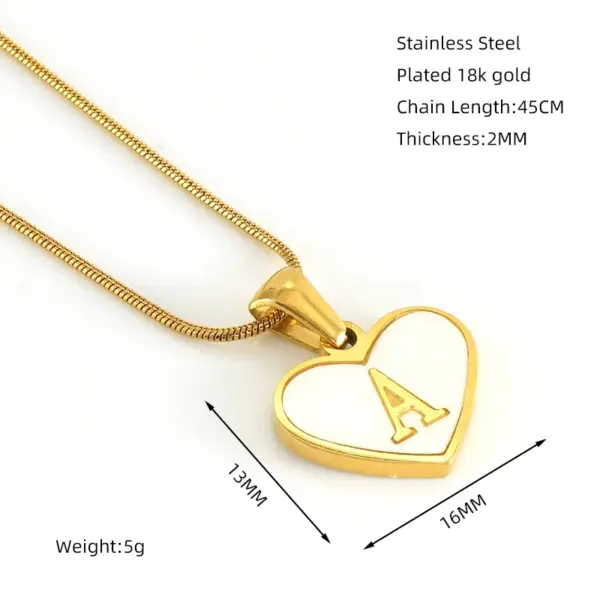 Wholesale PVD Coated 18K Gold Plated Heart Shape 304 Stainless Steel Cute Waterproof Non Tarnish 304 Stainless Steel Pendant Necklace