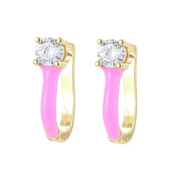 Wholesale Simple U-shaped Zircon Earrings