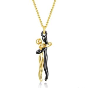 Small size 3cm black + gold + gold chain