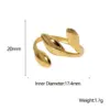 Wholesale PVD Coated Real Gold Plated Leaf Stainless Steel Simple Style Waterproof Non Tarnish Rings