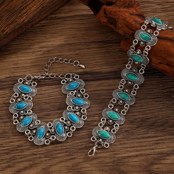 oly-16e9891c7cd890499eedba599a7d128e Wholesale Retro oval turquoise bracelet