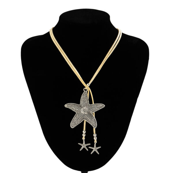 Wholesale European and American Conch Symbol Holiday Beach Necklace Bohemian Starfish Pendant Exaggerated Ocean Mermaid Necklace