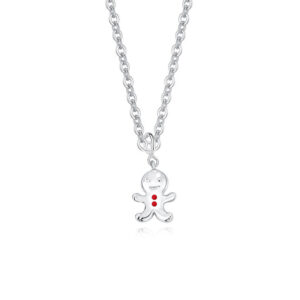 Ya0132-gingerbread man/white gold / 925 silver
