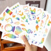 Wholesale New Cartoon Colorful Rainbow Series Glitter Tattoo Stickers Waterproof Party Party Gift Funny Fun Face Stickers