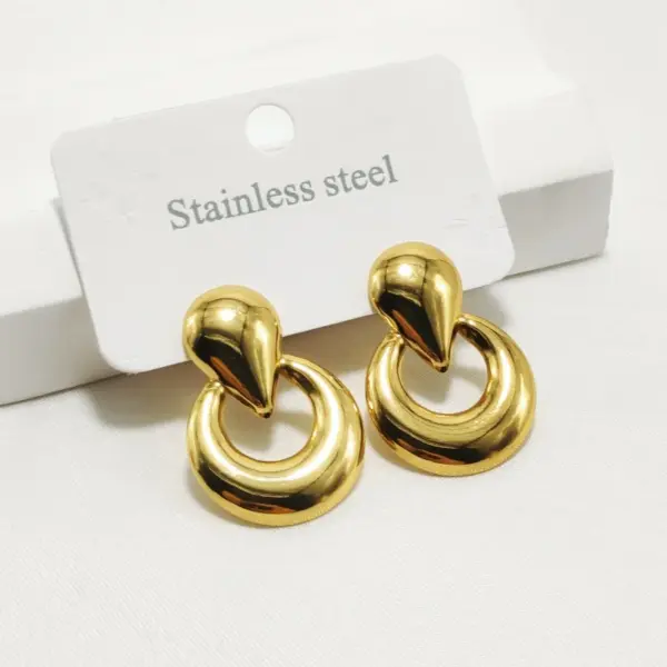 Wholesale 304 Stainless Steel Heart Shape Spiral Ion Plating (IP) Golden Plated Elegant Lady Commute Waterproof Non Tarnish Gold Ear Studs