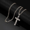 Wholesale Embossed portrait cross necklace titanium steel necklace