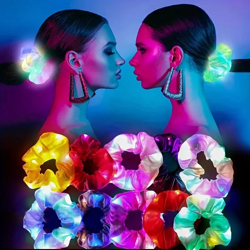 Wholesale LED luminous hair ring large intestine ring