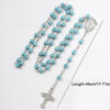 Wholesale Blue Turquoise Vintage Cross Beaded Necklace