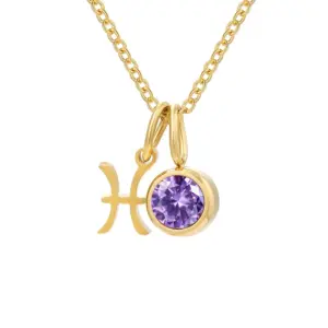 February Violet Pisces-Gold