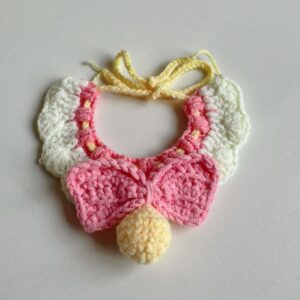 Pink bell bib / Suitable for dolls 15~20cm tall