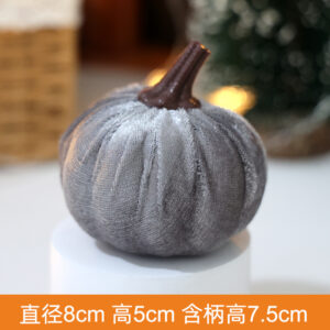 Flocked fabric pumpkin - gray