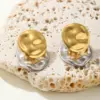 Wholesale PVD Coated Real Gold Plated 18K Gold Irregular Geometric 304 Stainless Steel Luxurious Queen Simple Style Waterproof Non Tarnish Ear Studs