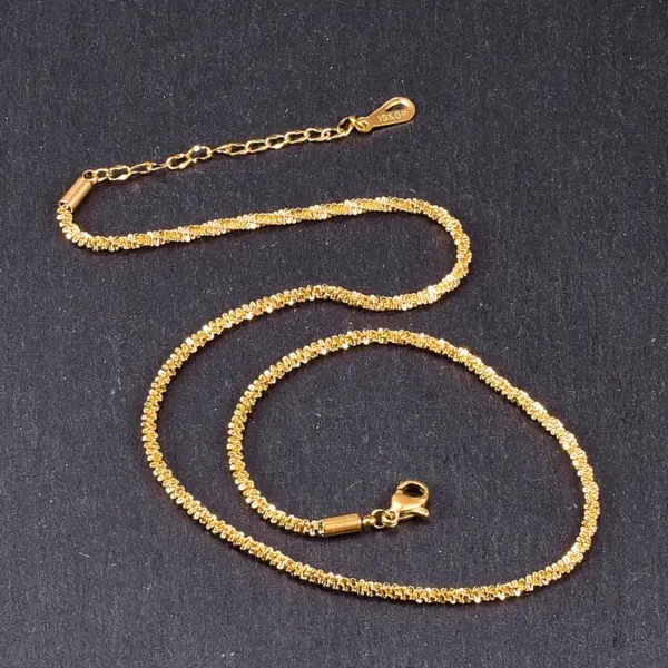 Wholesale PVD Coated Real Gold Plated 18K Gold Geometric 304 Stainless Steel Titanium Steel Basic Waterproof Non Tarnish 304 Stainless Steel Titanium Steel Necklace