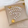 Wholesale Electroplating Golden Plated Heart Shape Titanium Steel Cute Classic Style Titanium Steel Pendant Necklace