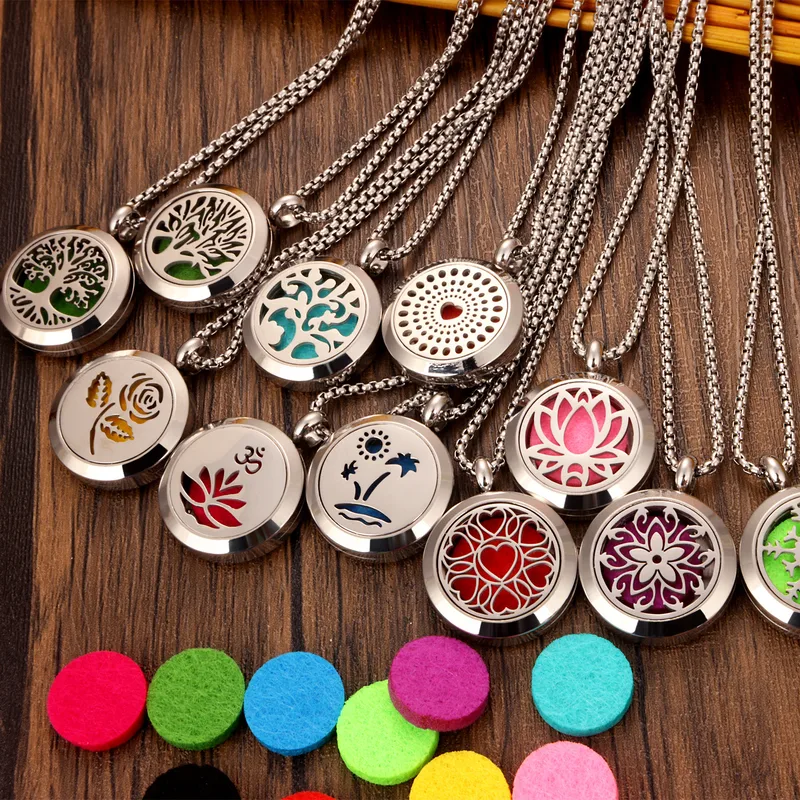 Wholesale Jewelry Casual Simple Style Life Tree 304 Stainless Steel lishing Pendant Necklace Locket Necklace Box Chain