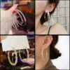 Wholesale Fashion Geometric Copper Inlay Artificial Pearls Rhinestones Hoop Earrings 1 Pair