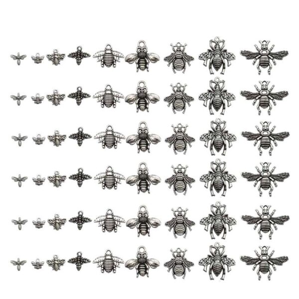 oly-172791ca6bdf4b05277f028a5b87ac45 Wholesale DIY Retro Alloy Xizang Silver Bee Pendant Pendant Necklace Bracelet Accessories Jewelry Set Cartoon Accessories
