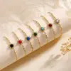 Wholesale Copper 18K Gold Plated Basic Modern Style Classic Style Plating Inlay Sun Turquoise Zircon Bracelets