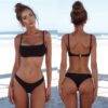 Wholesale 2022 swimwear wholesale European and American solid color bikini strap women three-int sexy swimsuit