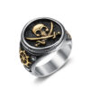 Wholesale NIGHTWORKS Europe, America and Caribbean Pirates Skull Seal Ring Men's Retro Index Finger Large Size Stainless Steel Ring