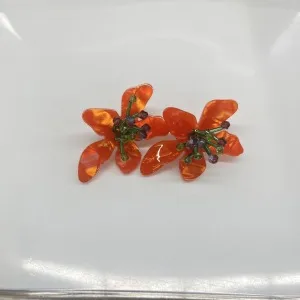 127# Silver Needle-Orange-Flower