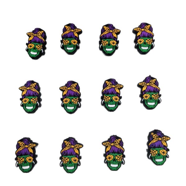 Wholesale e-commerce product: Green Gulu Head Silicone Cartoon Beads, wholesale from the factory, DIY silicone beads.