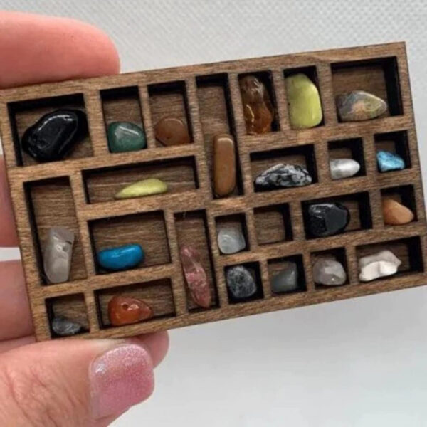 Wholesale Miniature Trinket Shelf Wooden Mini Jewelry Frame Ore Specimen Storage Ornaments