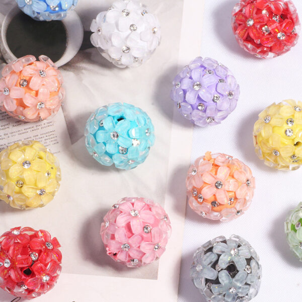 Wholesale DIY Daisy Flower Ball Polymer Clay Straight Hole Beads