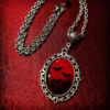 Wholesale Cross-border Hot Gothic Blood and Bat Dracula Inspired Resin Necklace Pendant Necklace Factory Direct Sale