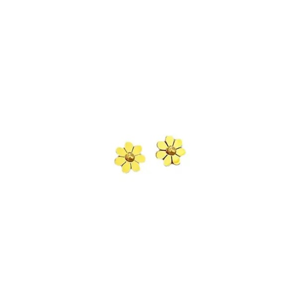 PVD Coated Real Gold Plated Flower Titanium Steel Basic Simple Style Commute Waterproof Non Tarnish Ear Studs