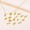 Wholesale Simple Style Letter 201 Stainless Steel Copper Inlay Artificial Diamond Pendant Necklace