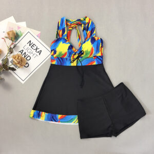 240850 blue floral tankini / M