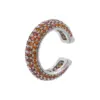 Wholesale 1 Piece Elegant Luxurious Shiny C Shape Plating Inlay Copper Zircon 18k Gold Plated Ear Cuffs