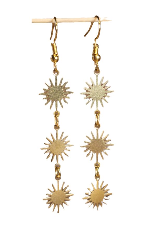 Wholesale Foreign trade Amazon sun and moon jewelry golden sun moon earrings factory direct sales