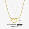 Wholesale PVD Coated 18K Gold Plated Heart Shape 304 Stainless Steel Simple Style Classic Style Commute Waterproof Non Tarnish 304 Stainless Steel Pendant Necklace