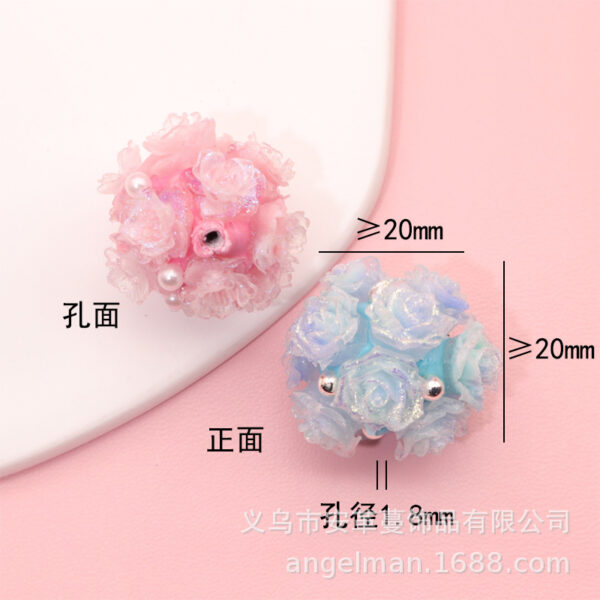 Wholesale cross-border rose ball beads ceramic mud beads heavy industry beaded diamond ball diy mobile phone chain beaded pen accessories