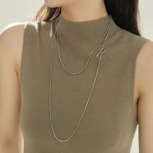 Silver OT Buckle 1.2 M Sweater Chain