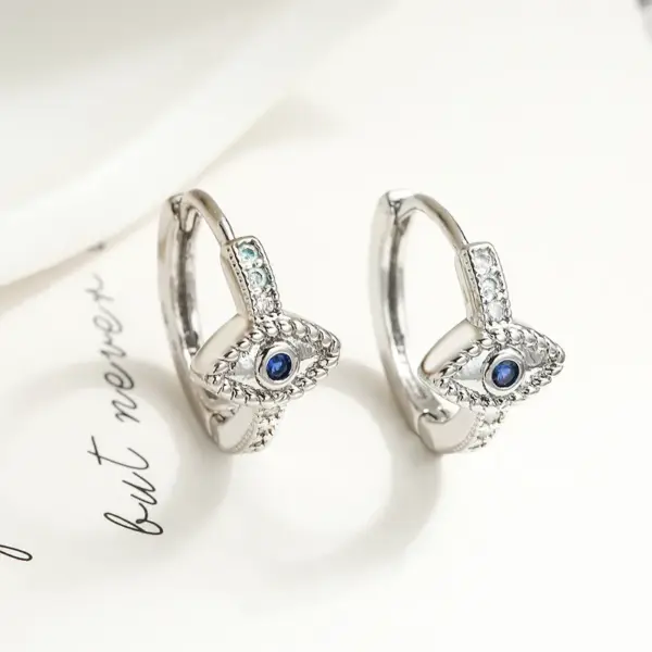 Wholesale 1 Pair Simple Style Streetwear Commute Devil's Eye Plating Inlay Copper Zircon 18k Gold Plated Earrings