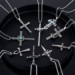 oly-1759dd05533854cd62f7723277e5278e Wholesale European and American Ins Style Necklace Men's Versatile Cross Sweater Chain Internet Celebrity New Trendyy Accessories Titanium Steel Necklace